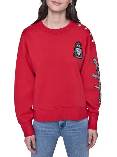 Karl Lagerfeld Women's Gifting Crown Karl Patch Sweatshirt In Red