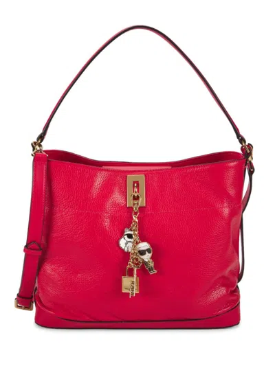 Karl Lagerfeld Women's Gisele Leather Hobo Bag In Red