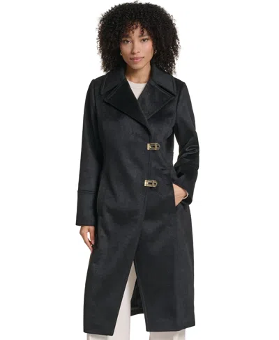 Karl Lagerfeld Women's Gold Toggle Coat In Black