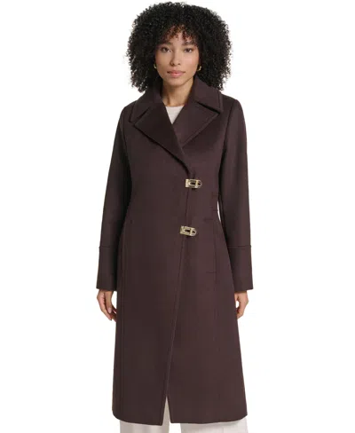 Karl Lagerfeld Women's Gold Toggle Coat In Brown