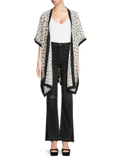 Karl Lagerfeld Women's Graphic Coverup Kimono In Black