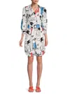 Karl Lagerfeld Women's Graphic Sateen Mini Shirtdress In White