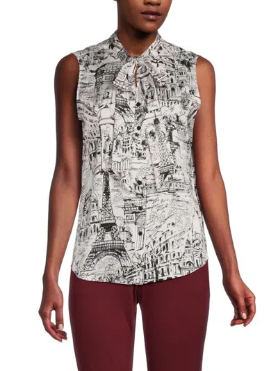 Karl Lagerfeld Women's Graphic Top In Soft White Black