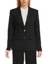 Karl Lagerfeld Women's Windowpane Two-button Blazer In Black Soft White