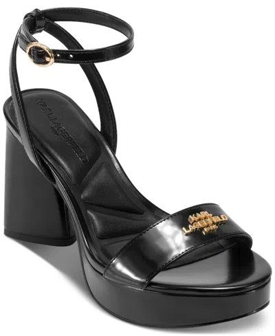 Karl Lagerfeld Women's Haden Peep Toe Sandals In Black