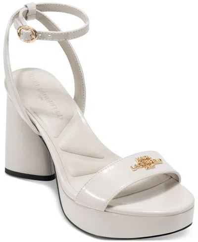 Karl Lagerfeld Women's Haden Peep Toe Sandals In White