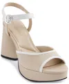 Karl Lagerfeld Hallet Platform Sandal In Dusty Nude,white