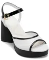 Karl Lagerfeld Hallet Platform Sandal In Bright White,black