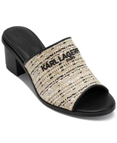 Karl Lagerfeld Women's Harford Open Toe Mule Sandals In Natural,black