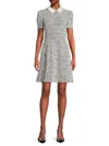 Karl Lagerfeld Women's Heathered Embellished Mini Dress In Soft White Black