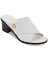 Karl Lagerfeld Henry-k Womens Leather Block Heel Slide Sandals In Bright White