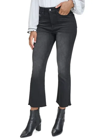 Karl Lagerfeld Women's High Rise Flare Jeans In Midnight Grey