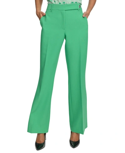 Karl Lagerfeld Women's High-rise Wide-leg Full-length Pants In Kelly