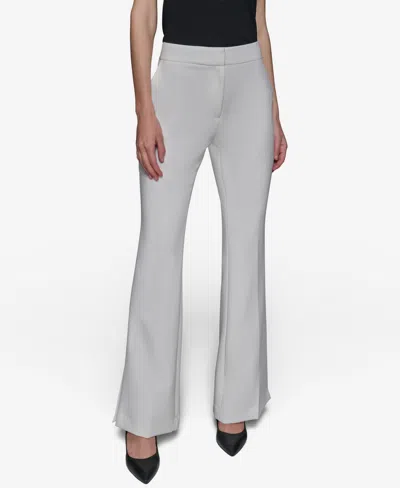 Karl Lagerfeld Women's High-waisted Flare-leg Pants In Soft White