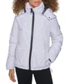 Karl Lagerfeld Women's Hooded Puffer Coat In White