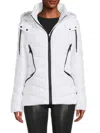 Karl Lagerfeld Women's Hooded Puffer Jacket In White