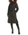 Karl Lagerfeld Double L Quilted Hooded Long Anorak In Black