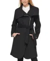 Karl Lagerfeld Women's Asymmetrical Wrap Coat In Black