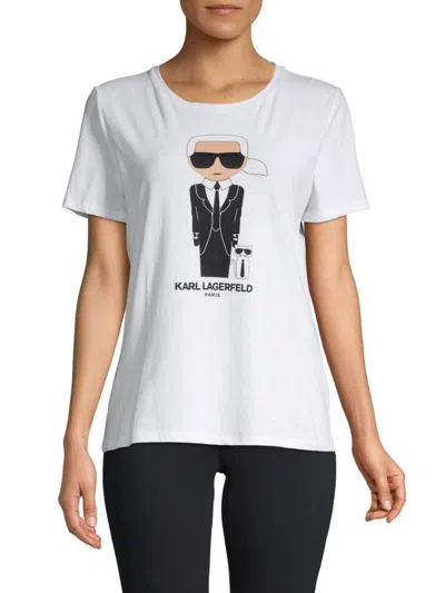 Karl Lagerfeld Women's Iconic Doll Graphic Tee In White