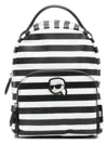 Karl Lagerfeld Women's Ikon Nylon Backpack In 1mc Black White