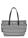 Karl Lagerfeld Women's Ikon Nylon Tote In 1mc Black White