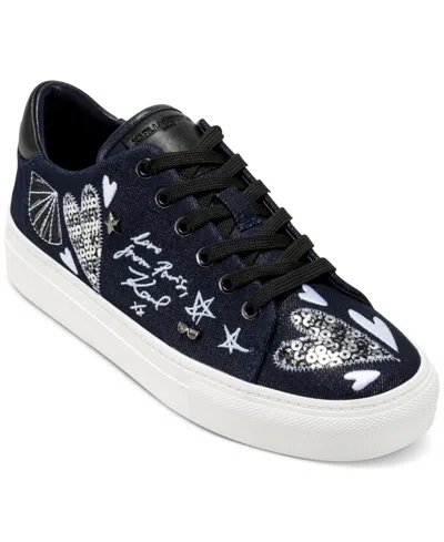 Karl Lagerfeld Women's Ikonic Round Toe Sneakers In Blue