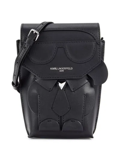 Karl Lagerfeld Women's Ikons Leather Crossbody Bag In Black