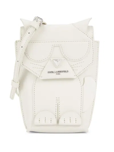 Karl Lagerfeld Women's Ikons Leather Crossbody Bag In Neutral