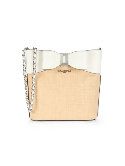 Karl Lagerfeld Women's Ikons Textured Bow Shoulder Bag In Gold