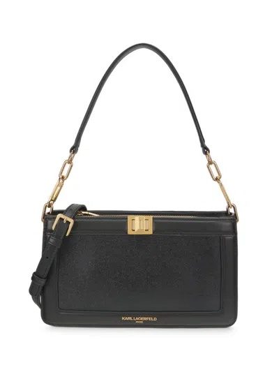 Karl Lagerfeld Women's Ivette Leather Shoulder Bag In Black