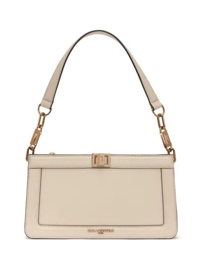 Karl Lagerfeld Women's Ivette Leather Shoulder Bag In White