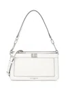 Karl Lagerfeld Women's Ivette Leather Shoulder Bag In White