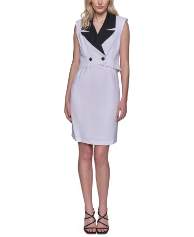 Karl Lagerfeld Women's Jacket & Square-neck Dress In Soft White