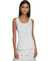 Karl Lagerfeld Women's Jacquard Scoop-neck Tank Top In White