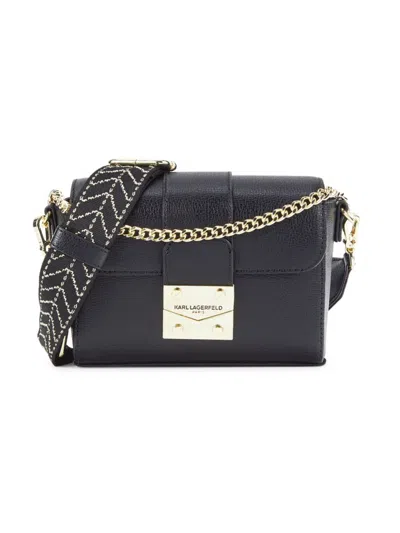 Karl Lagerfeld Women's Jolie Harlow Leather Crossbody Bag In Black Gunmetal