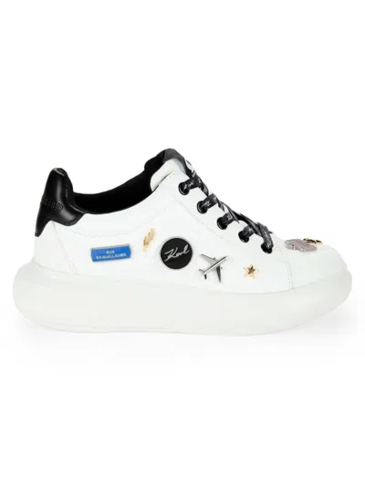 Karl Lagerfeld Women's Justina Appliqué Platform Sneakers In Bright White