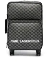 Karl Lagerfeld All-over Logo-print Trolley In Black