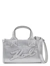 Karl Lagerfeld K/skuare Grainy Tote Bag In Silver