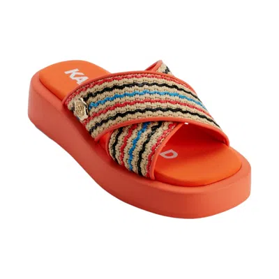 Karl Lagerfeld Women's  Ophelia Woven Slip-on Platform Sandals Orange Opheliawoven-orng In Multi