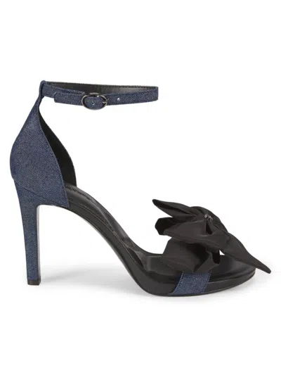 Karl Lagerfeld Women's Kenz 90mm Bow Denim Sandals