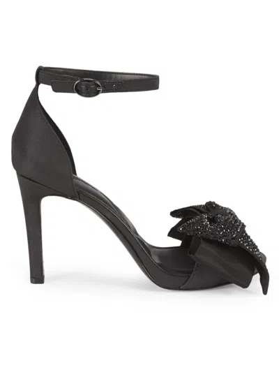 Karl Lagerfeld Women's Kenz Bow Ankle Loop Sandals In Black