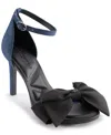 Karl Lagerfeld Women's Kenz Bow Ankle Strap Dress Sandals In Navy