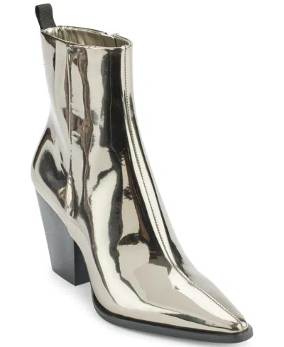 Karl Lagerfeld Women's Keslyn Western Pointy Toe Boots In Pewter