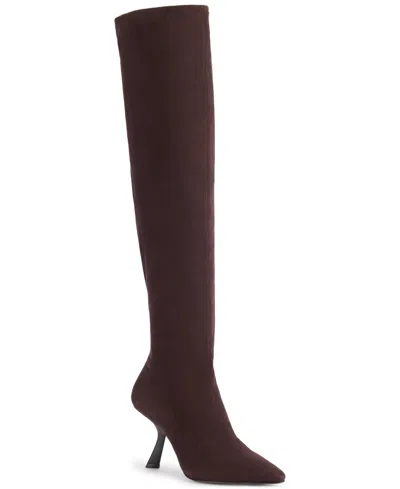 Karl Lagerfeld Women's Kian Pointed-toe Dress Boots In Chocolate