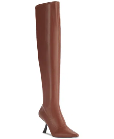 Karl Lagerfeld Women's Kian Pointed-toe Dress Boots In Cognac