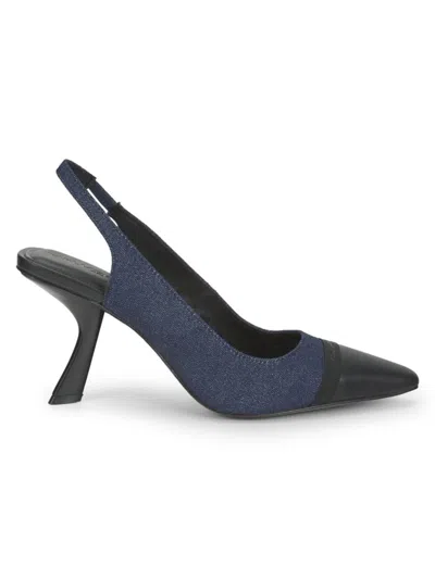 Karl Lagerfeld Women's Kinsely 75mm Denim Slingback Pumps In Blue