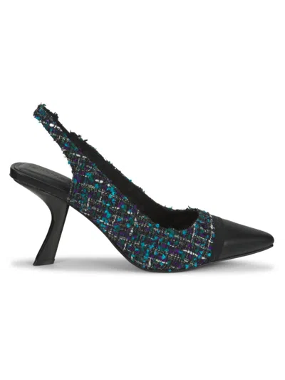 Karl Lagerfeld Women's Kinsely 75mm Tweed Slingback Pumps In Neutral