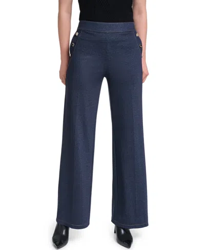 Karl Lagerfeld Women's Knit Sailor Pants In Navy