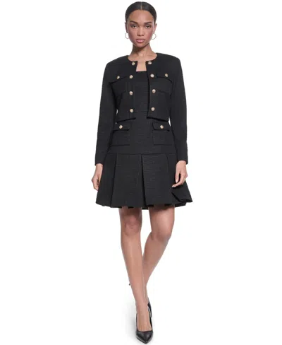 Karl Lagerfeld Knit Tweed Jacket In Animal Print
