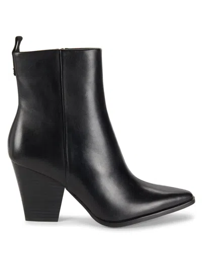Karl Lagerfeld Women's Kortni 80mm Leather Ankle Booties In Black